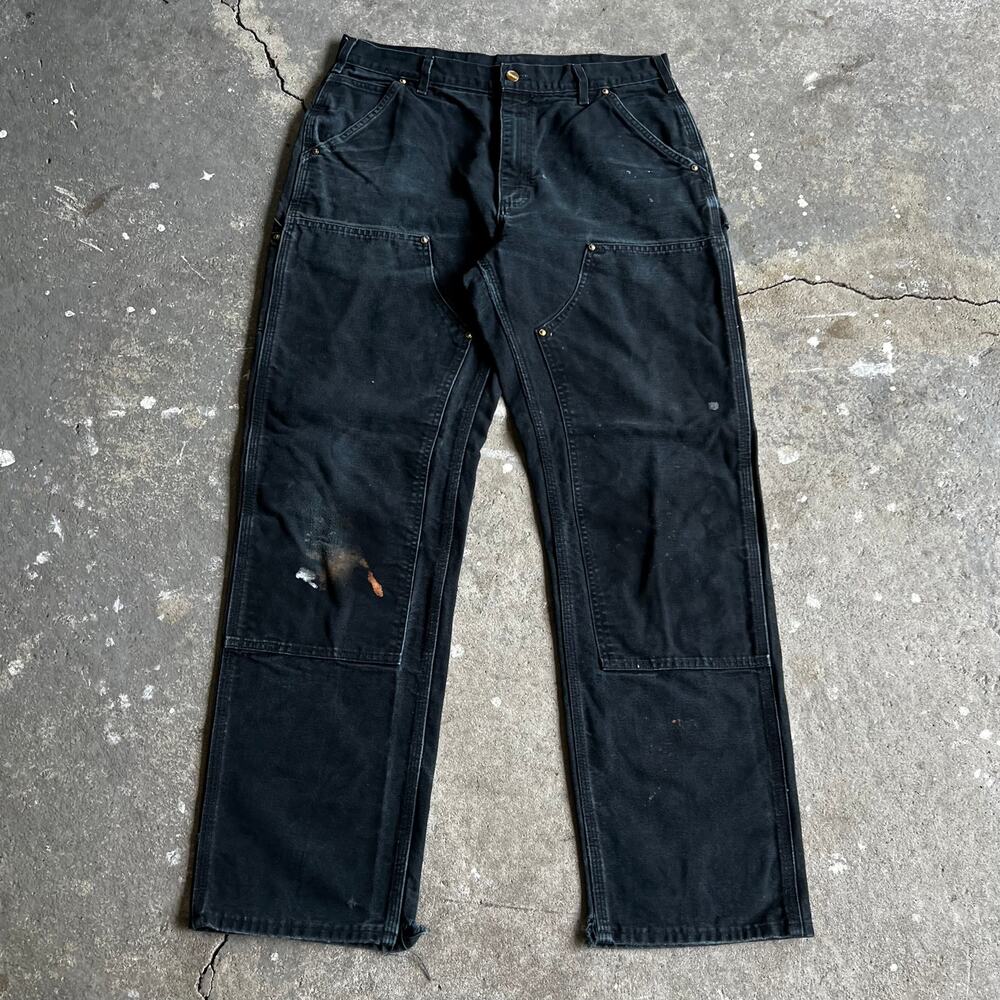 Carhartt faded black double knee work wear carpenter pants